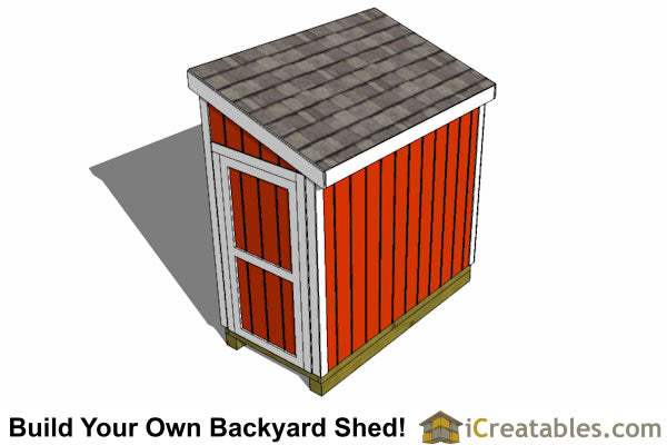 4x8-LTDE Lean To Door End Shed Plans Emailed
