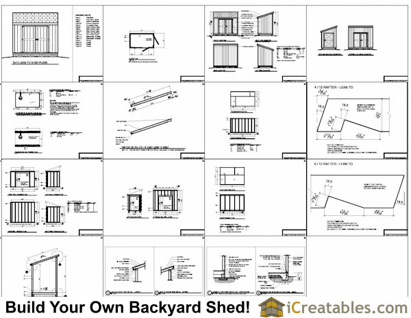 6x10-LT Lean To Shed Plans Emailed