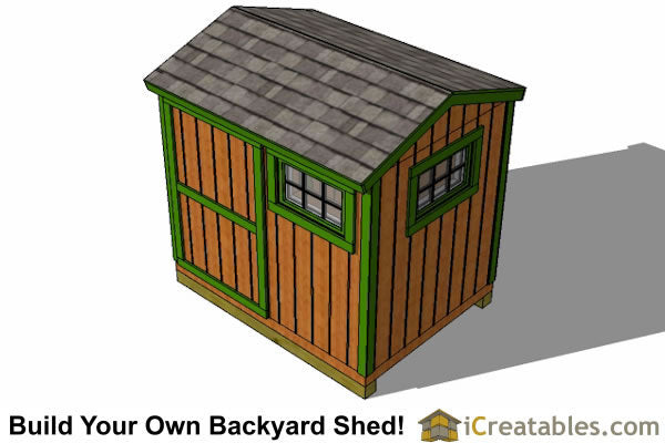 6x8-B Backyard Shed Plans Emailed