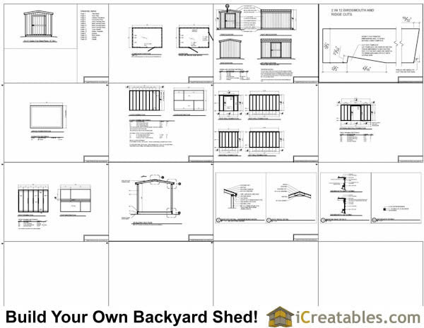 8x12-B8 Backyard Shed Plans Emailed