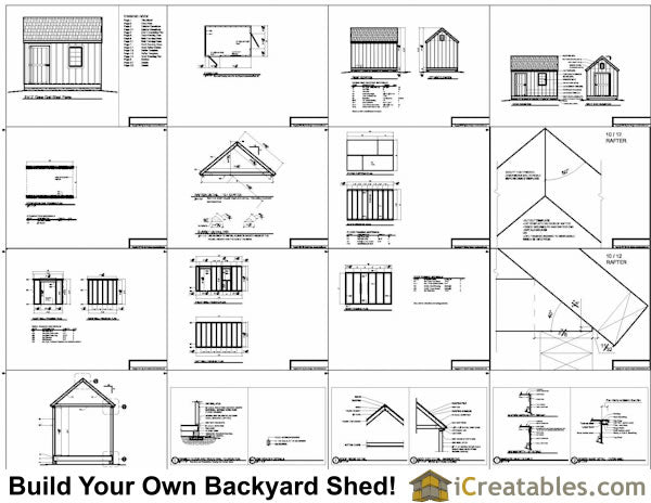 8x12-CC Cape Cod Shed Plans Emailed
