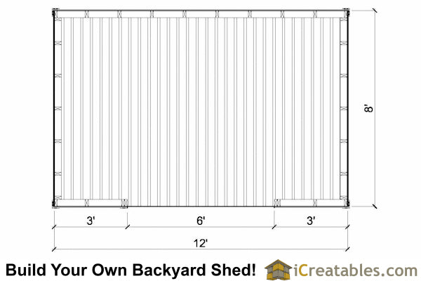 8x12-FW Firewood Shed Plans Emailed