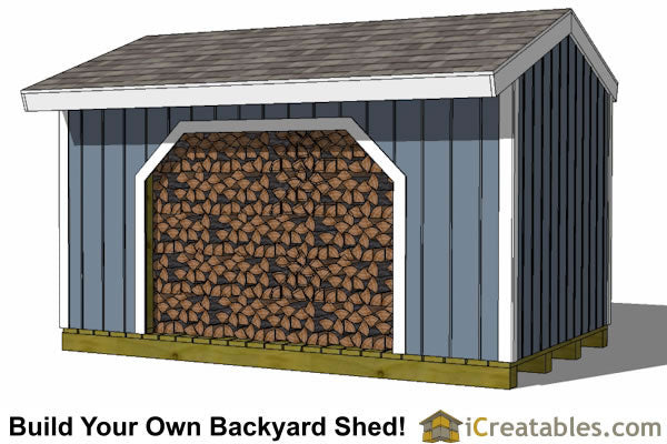 8x12-FW Firewood Shed Plans Emailed