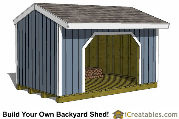 8x12-FW Firewood Shed Plans Emailed