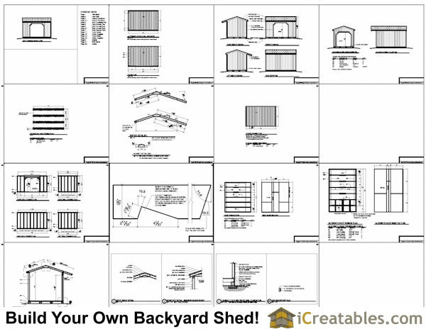 8x12-FW Firewood Shed Plans Emailed