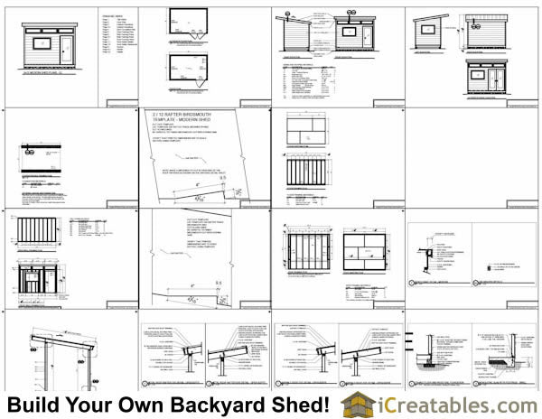 8x12-S2 Modern Shed Plans Emailed