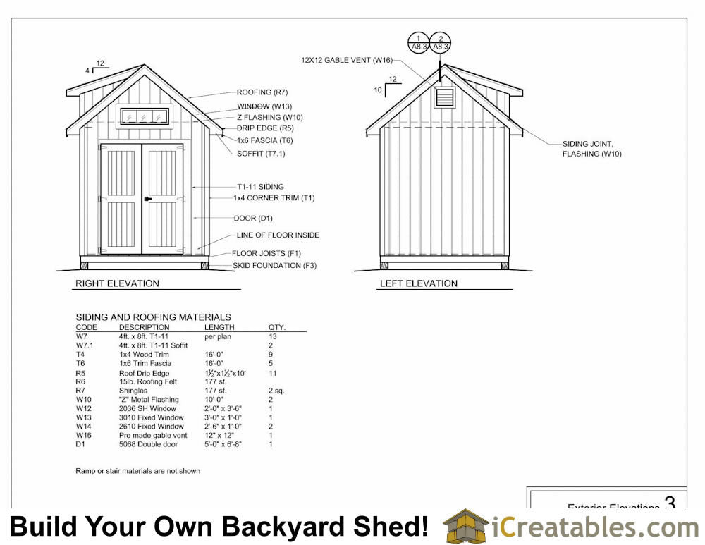 8x12-D Dormer Shed Plans Emailed