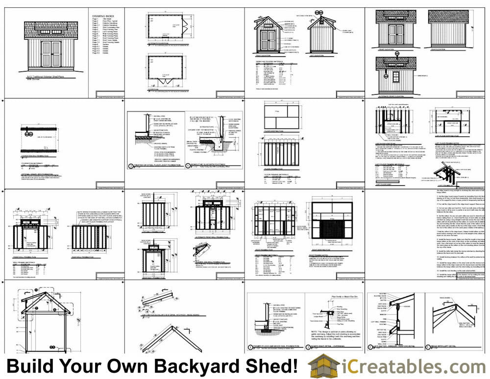 8x12-D Dormer Shed Plans Emailed