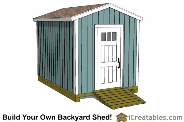 8x12-BT Backyard Tall Shed Plans Emailed