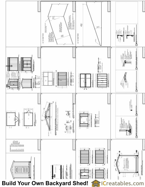 8x12-BT Backyard Tall Shed Plans Emailed