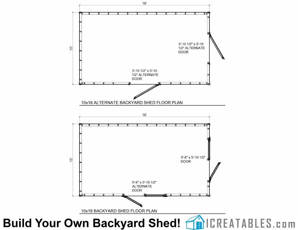 10x18-B Backyard Shed Plans Emailed