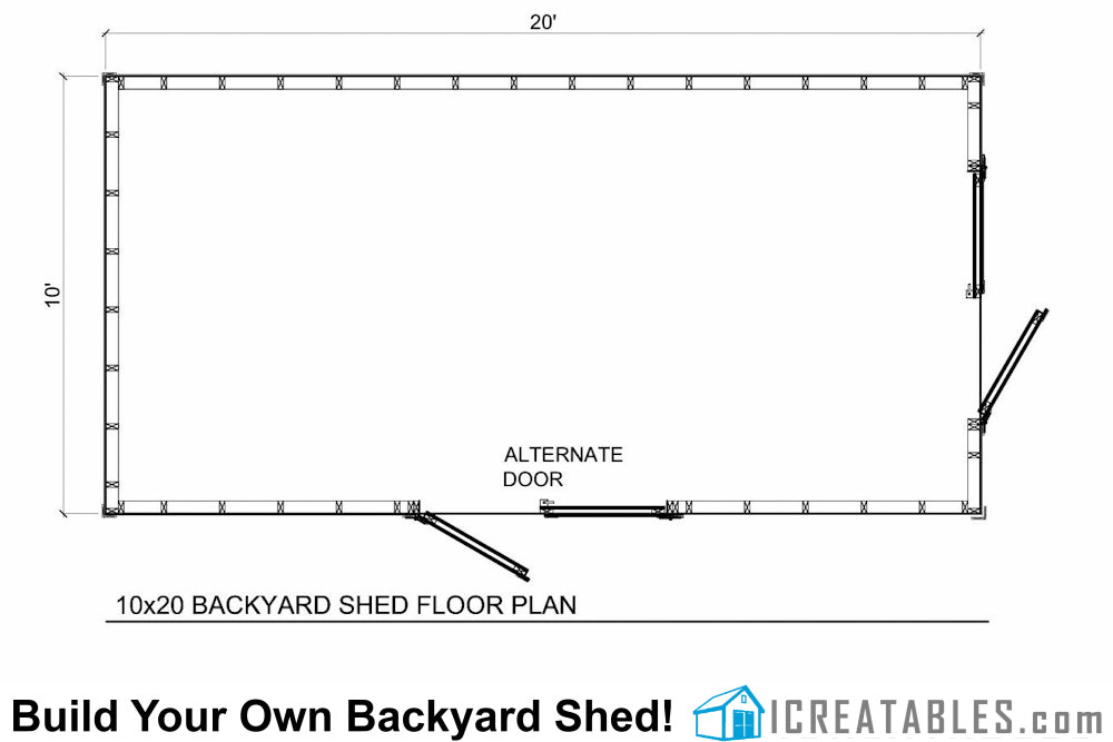 10x20-B Backyard Shed Plans Emailed