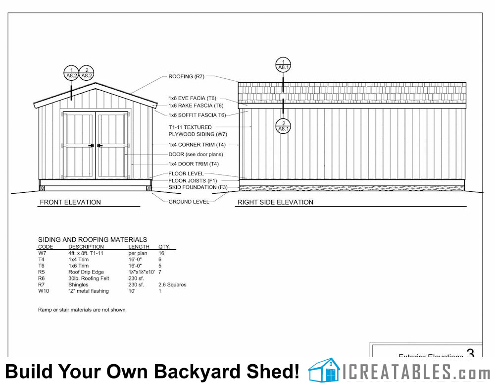 10x20-B Backyard Shed Plans Emailed