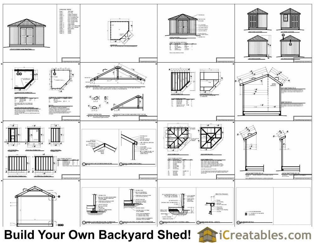 10x10-C5 Corner Shed Plans Emailed