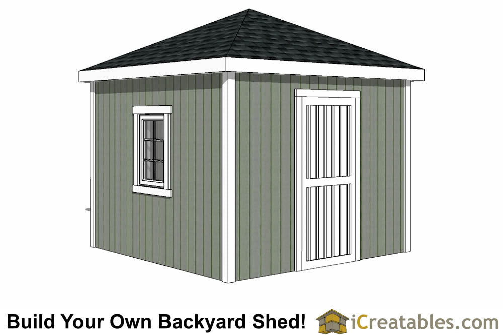 10x10-H Hip Roof Shed Plans Emailed
