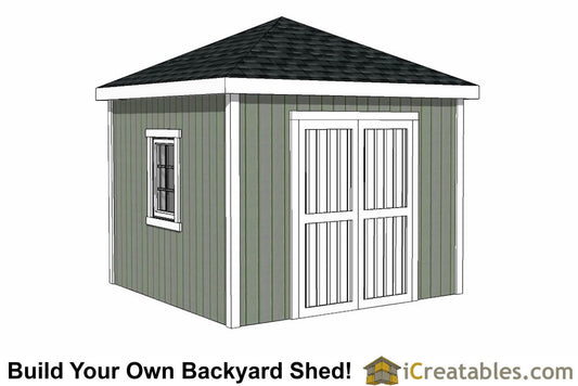 10x10-H Hip Roof Shed Plans Emailed