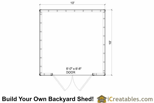 10x10-LT Lean To Shed Plans Emailed