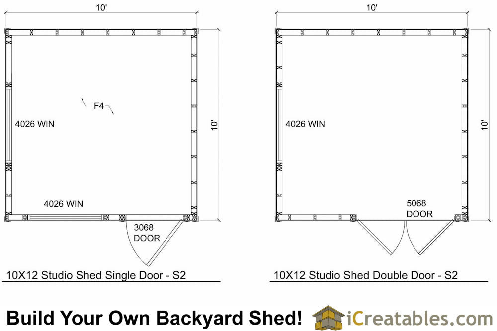 10x10-S2 Modern Shed Plans Emailed