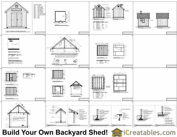10x10-TV Victorian Shed Plans Emailed