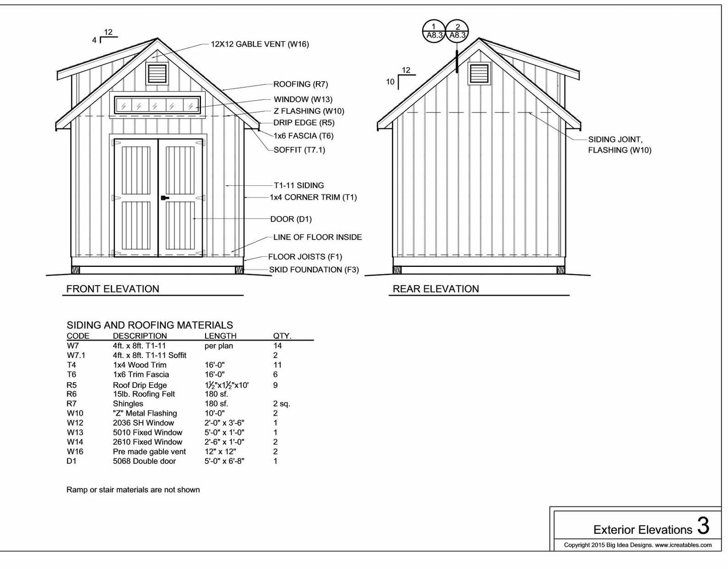 10x10-D Dormer Shed Plans Emailed