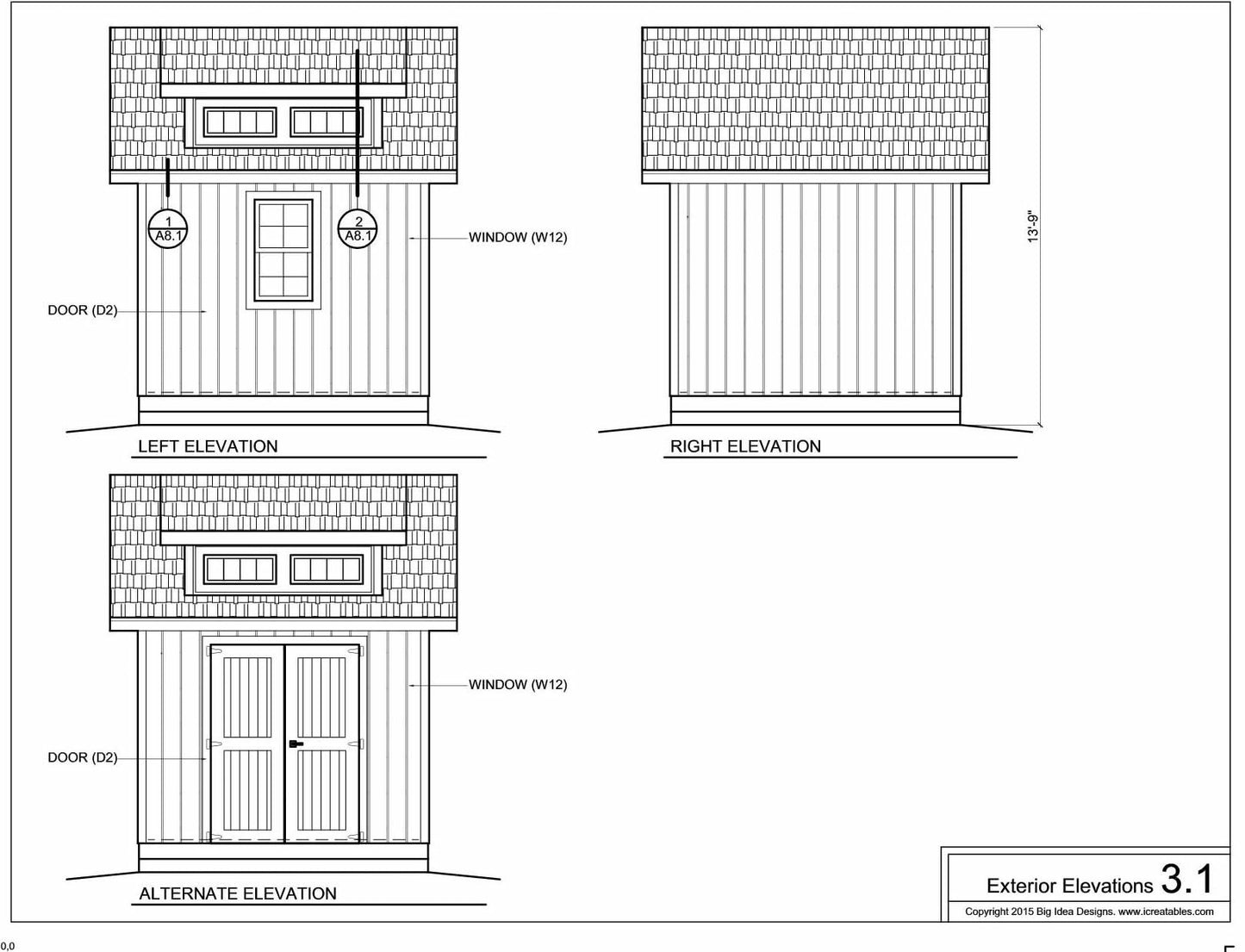 10x10-D Dormer Shed Plans Emailed