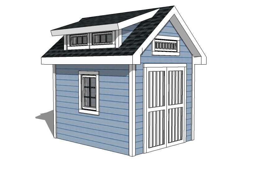 10x10-D Dormer Shed Plans Emailed