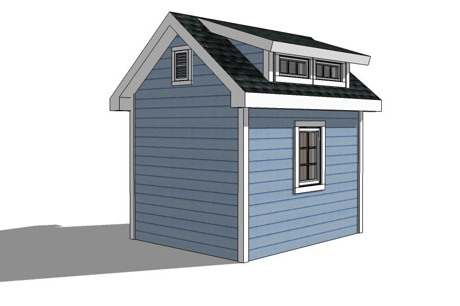 10x10-D Dormer Shed Plans Emailed