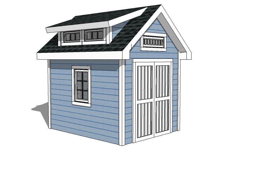 10x10-D Dormer Shed Plans Emailed