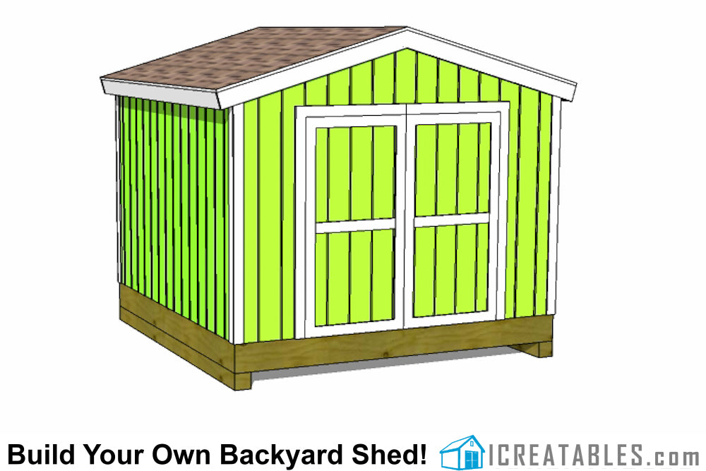 10x10-B Backyard Shed Plans Emailed