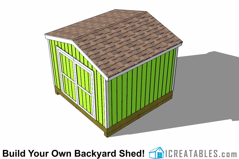 10x10-B Backyard Shed Plans Emailed