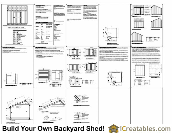 10x10-SB Salt Box Shed Plans Emailed