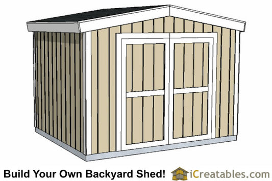 10x12-B8 8 Foot Backyard Shed Plans Emailed
