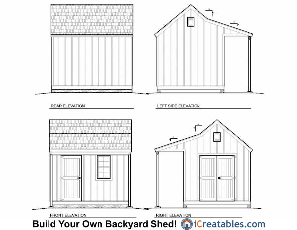 10x12-CCP Cape Cod Shed Porch Shed Plans Emailed