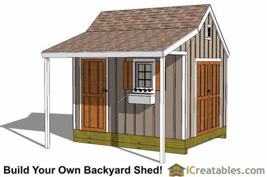 10x12-CCP Cape Cod Shed Porch Shed Plans Emailed