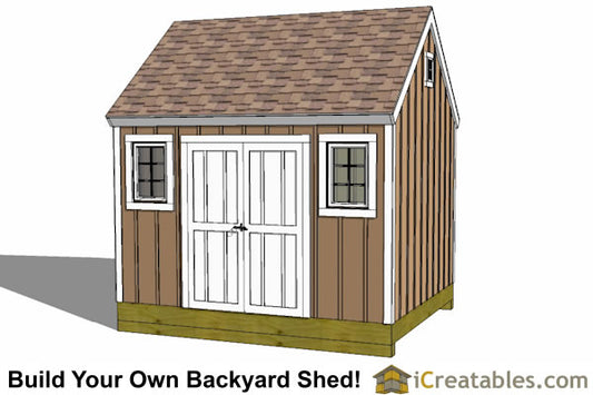 10x12-CLD Colonial Large Door Shed Plans Emailed