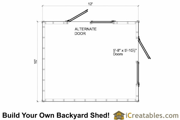 10x12-B Backyard Shed Plans Emailed