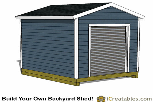 10x12-GD Garage Door Shed Plans Emailed