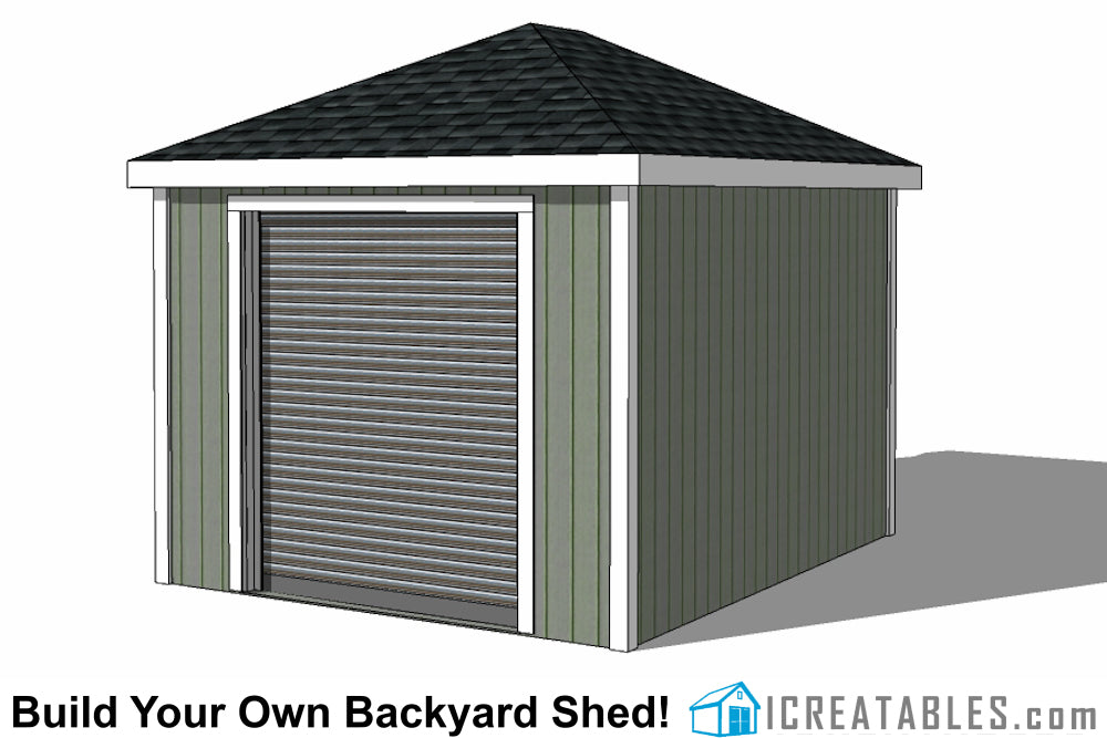 10x12-GDH Garage Door Shed Plans Emailed