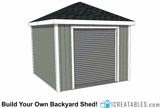 10x12-GDH Garage Door Shed Plans Emailed