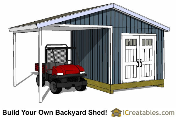 10x14-BP Backyard Porch Shed Plans Emailed