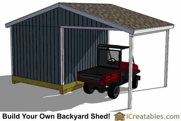 10x14-BP Backyard Porch Shed Plans Emailed