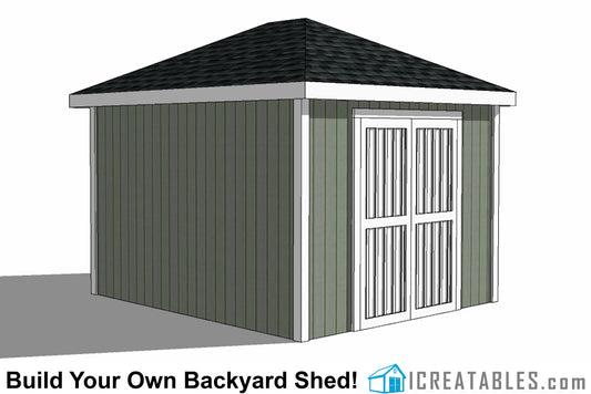10x12-H Hip Roof Shed Emailed Plans