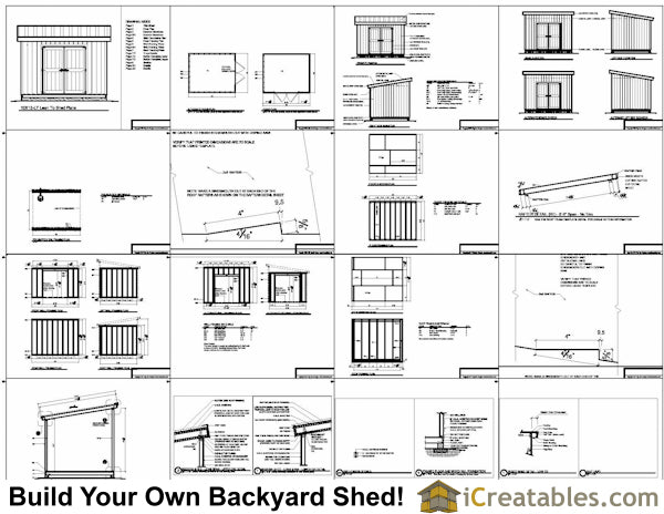 10x12-LT Lean To Shed Emailed Plans