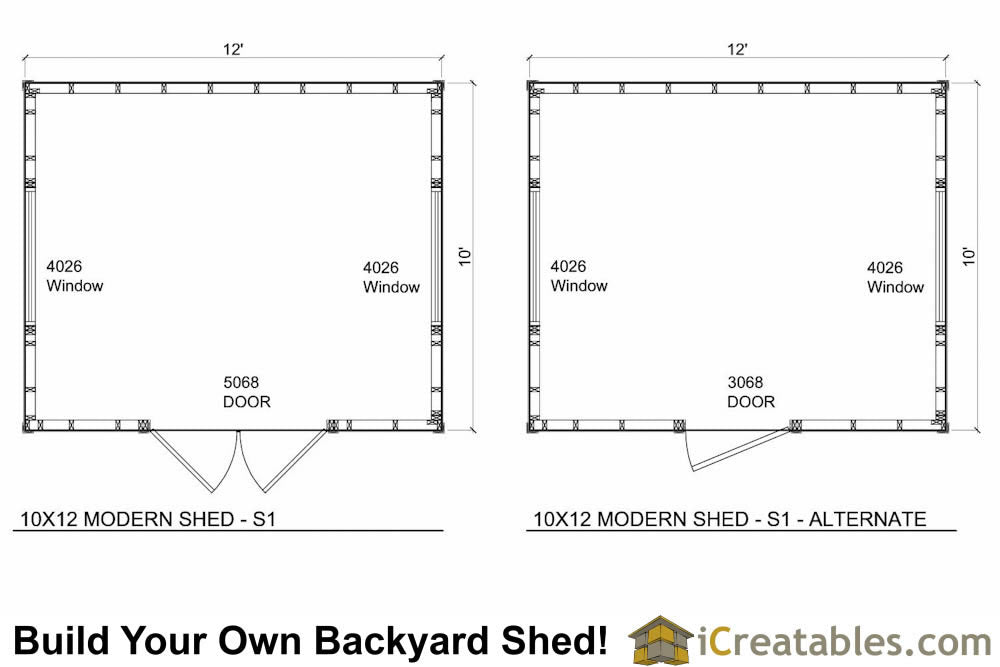 10x12-S1 Modern Shed Plans Emailed