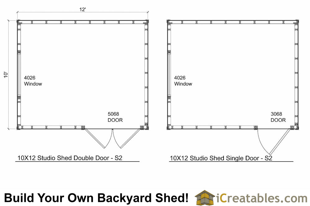 10x12-S2 Modern Shed Plans Emailed