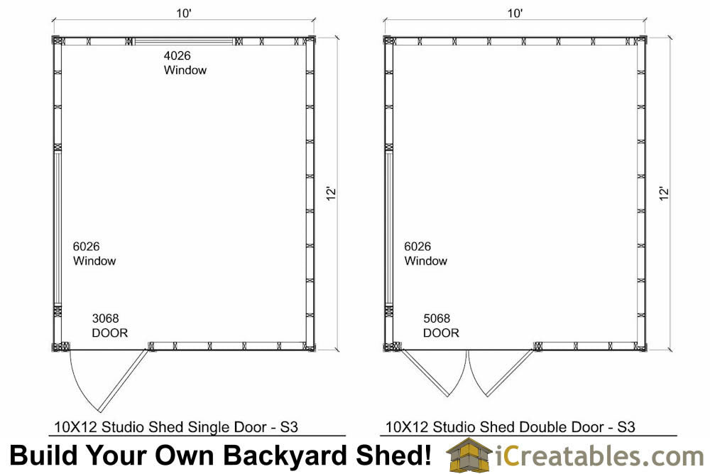 10x12-S3 Modern Shed Plans Emailed