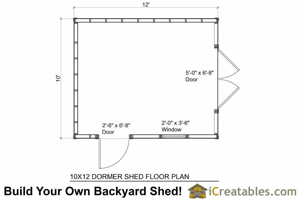 10x12 dormer shed floor plans