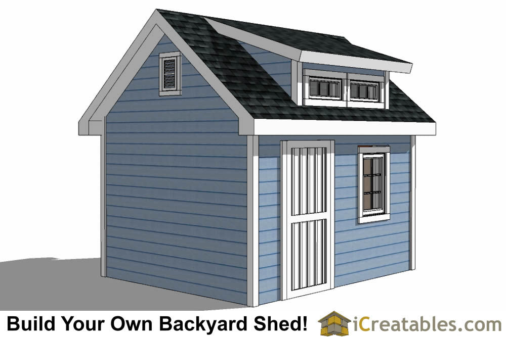 10x12-D Dormer Shed Plans Emailed