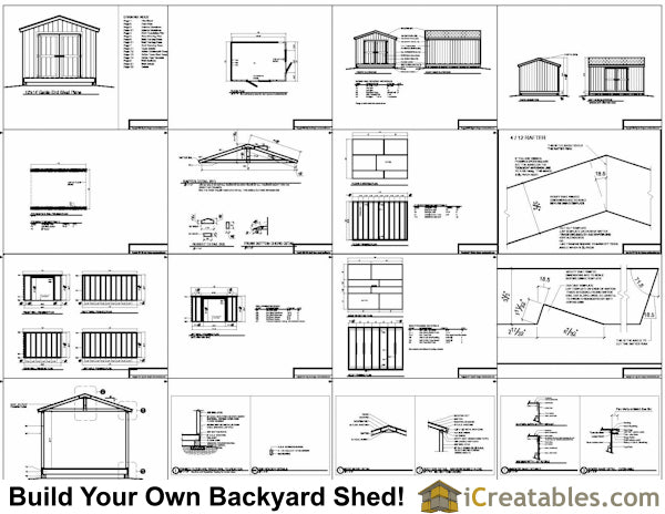 10x14-B Backyard Shed Plans Emailed