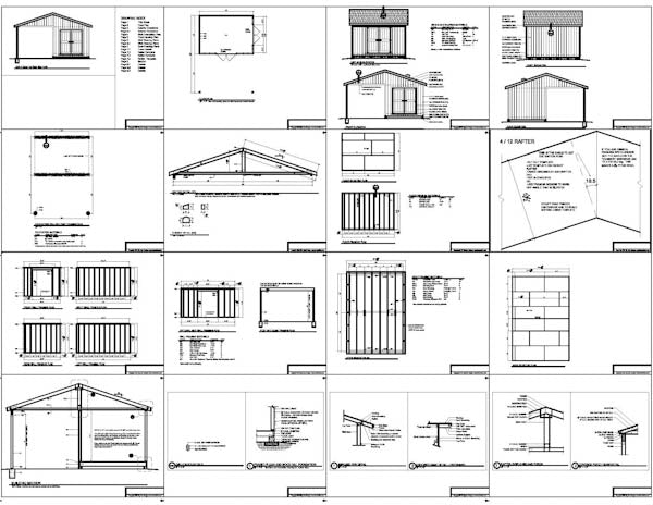 10x14-BP Backyard Porch Shed Plans Emailed